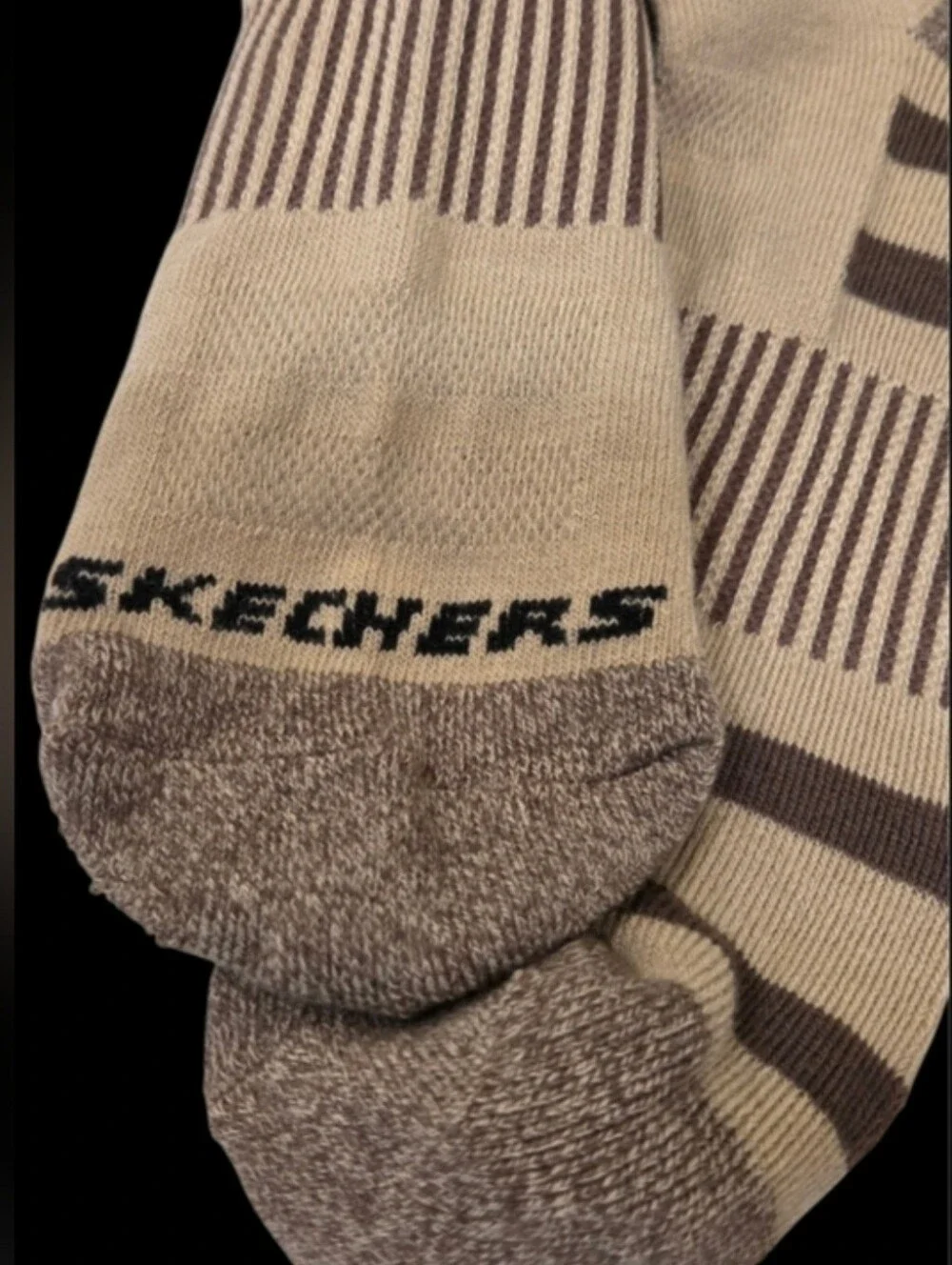 Skechers Men's Beige & Brown Athletic Socks Arch Support 5 Pair Brand New